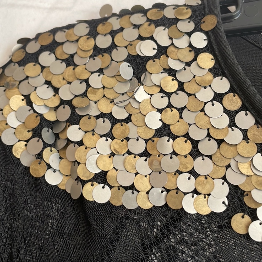 Bebe Sequin See Through Top In Size Xs - image 7